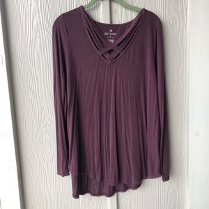 AE long-sleeve criss cross top